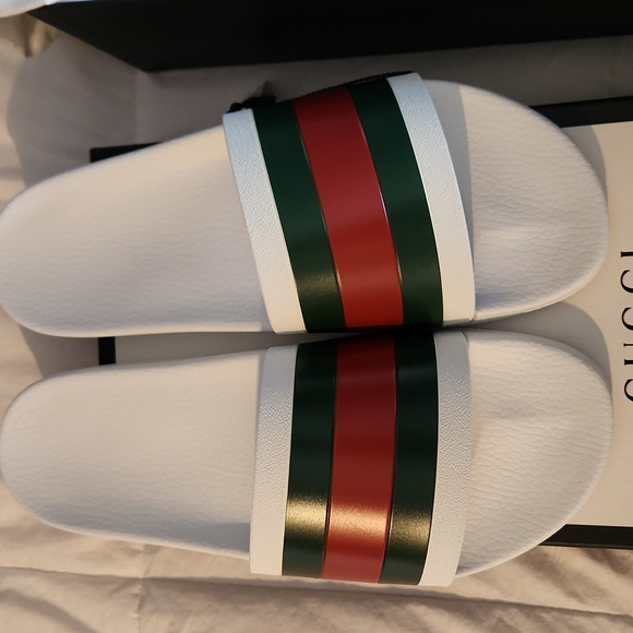 Auth NEW‼️ Gucci slides, Men's size 14 made in Italy, - Picture 2 of 11